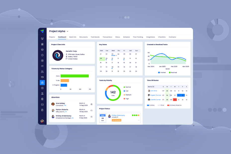 Gain insights with project management dashboards